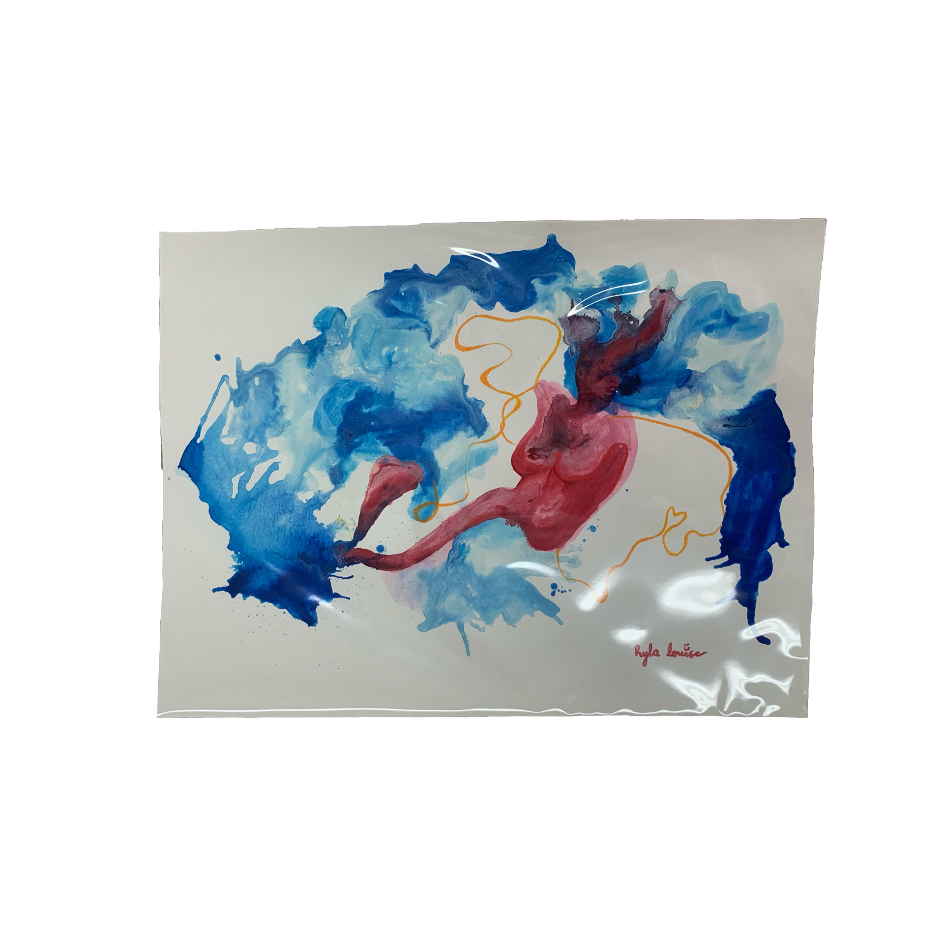 "Feminine Habitat" 12 x 9" Mixed media on watercolor paper