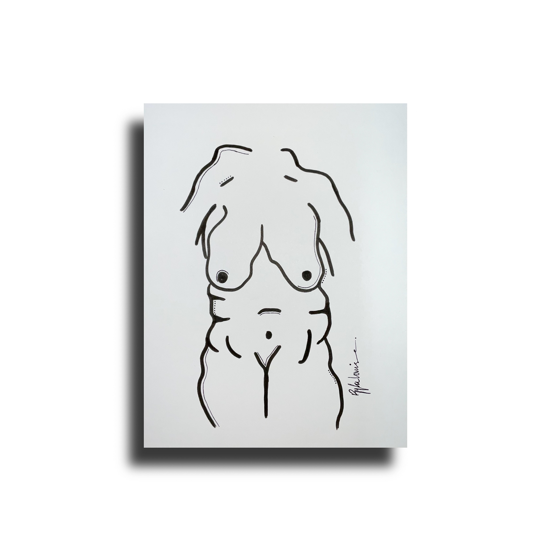 "Wawbly Bawdy" 8.5 x 11" Black Marker on 65lb Card