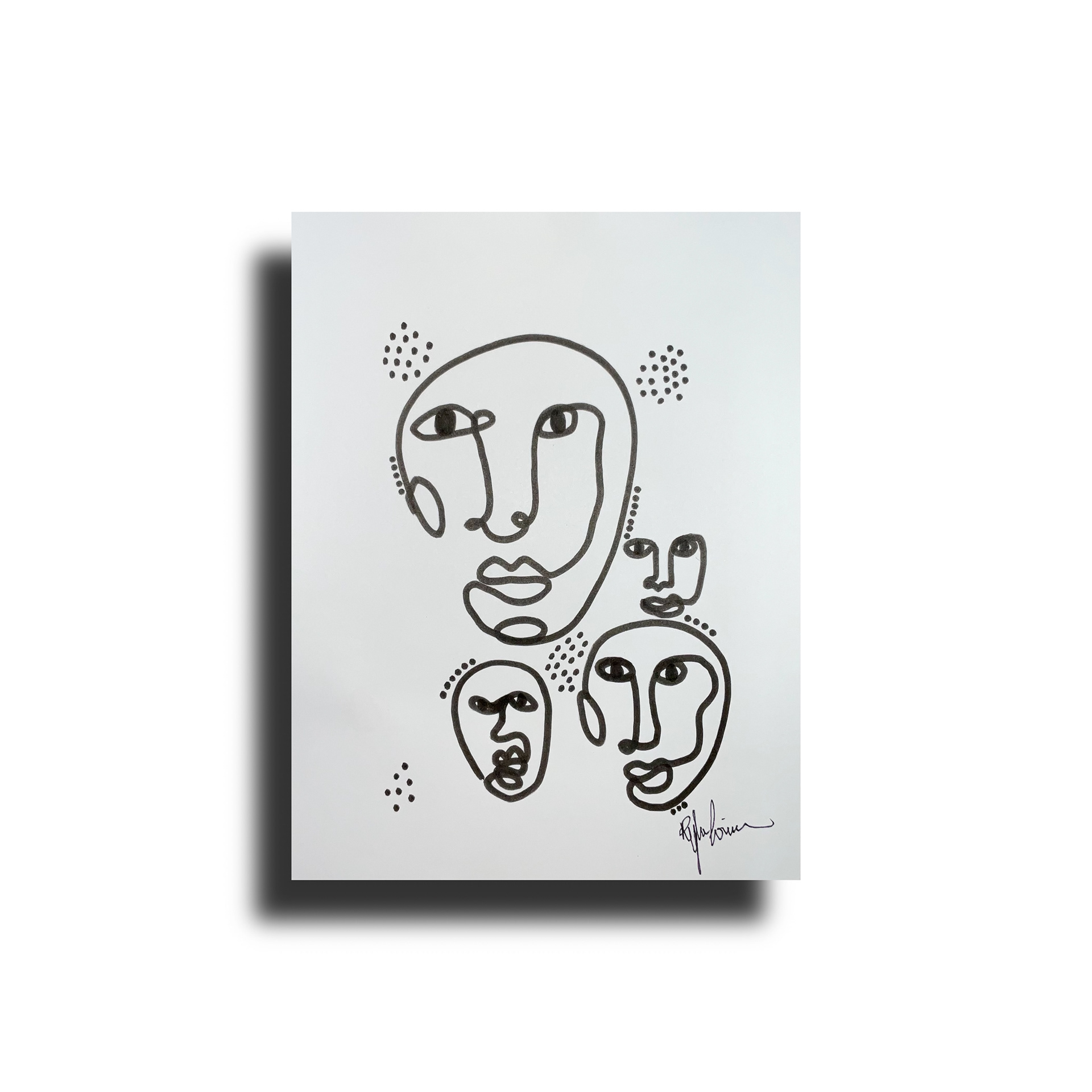 "Face It" 8.5 x 11" Black Marker on 65lb Card