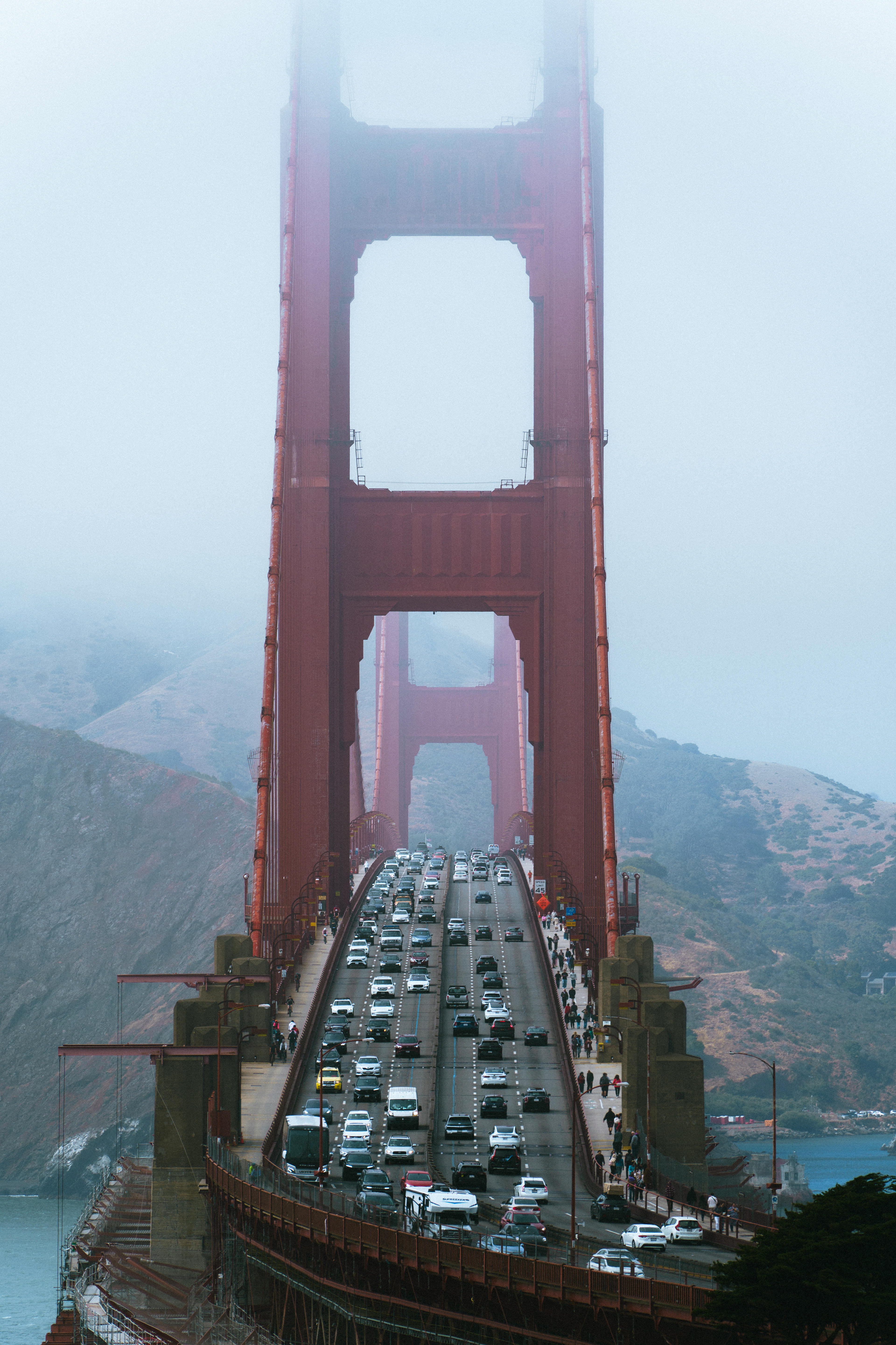 A foggy day on the Golden Gate Bridge