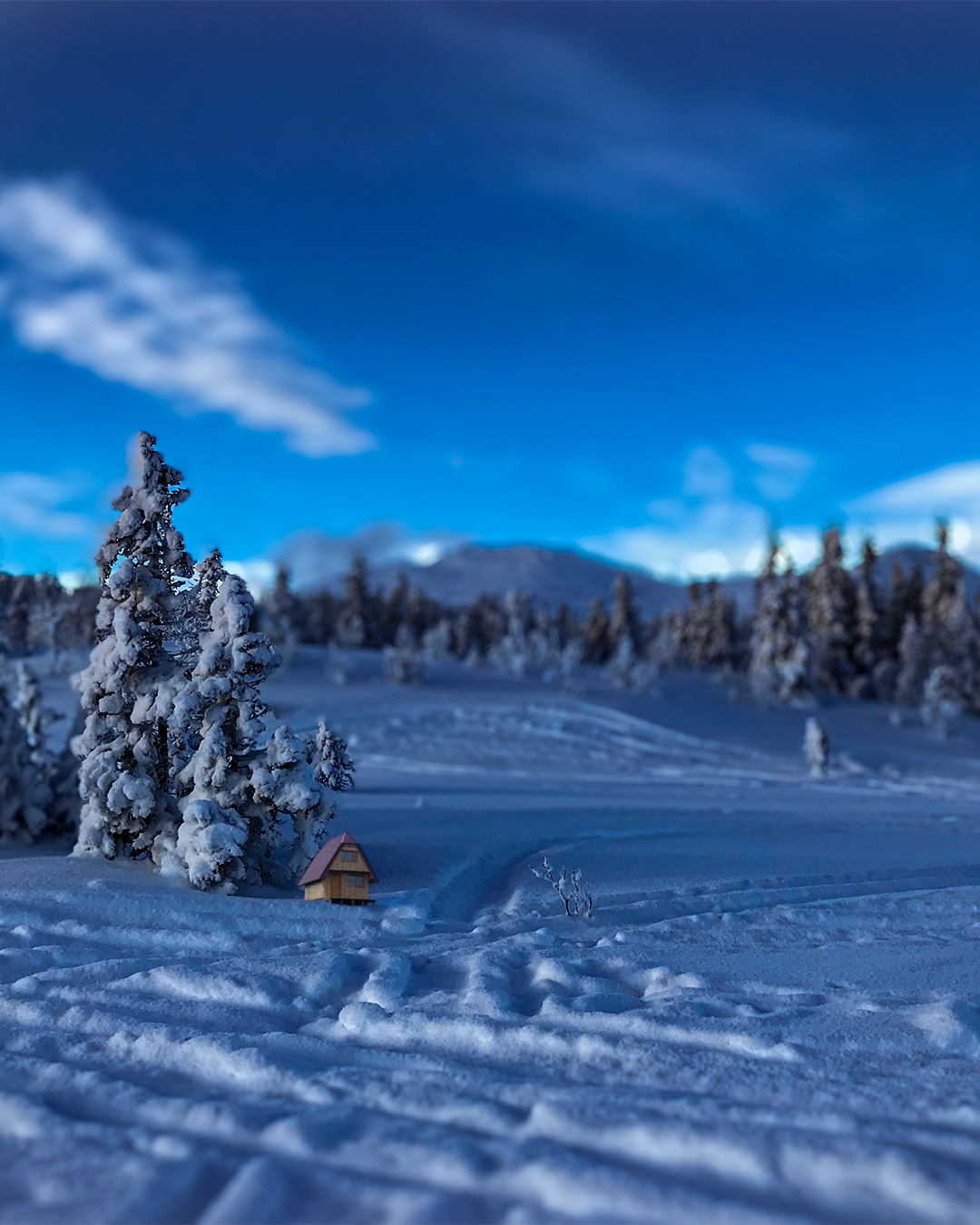 Photoshop, bildmanipulation - Liten stuga i Åre