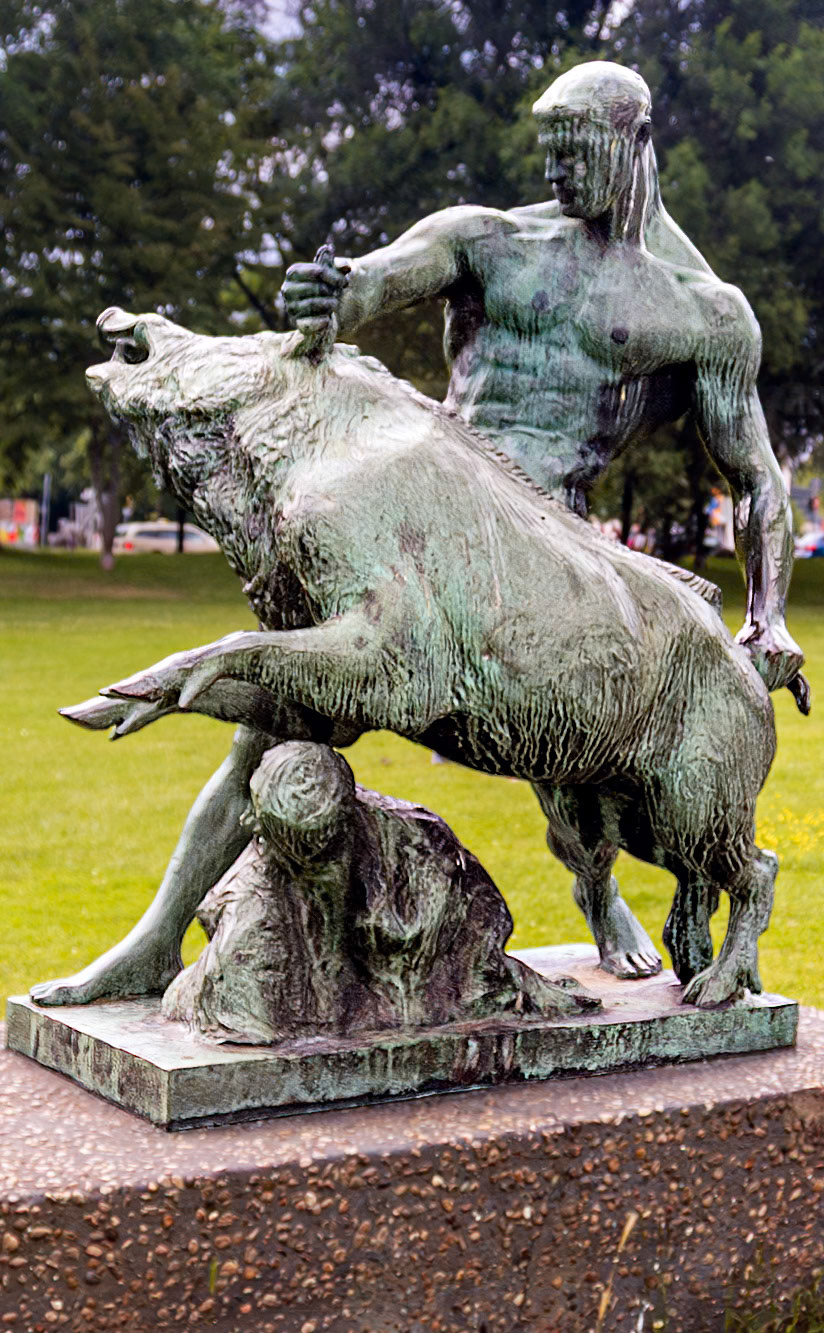 Hercules and the Erymanthian Boar by Louis Tuaillon, Berlin