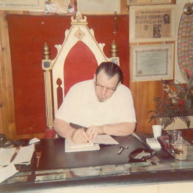 In his office on his famous chair