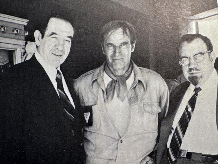 Doc with Mike Mazurki and Charlton Heston