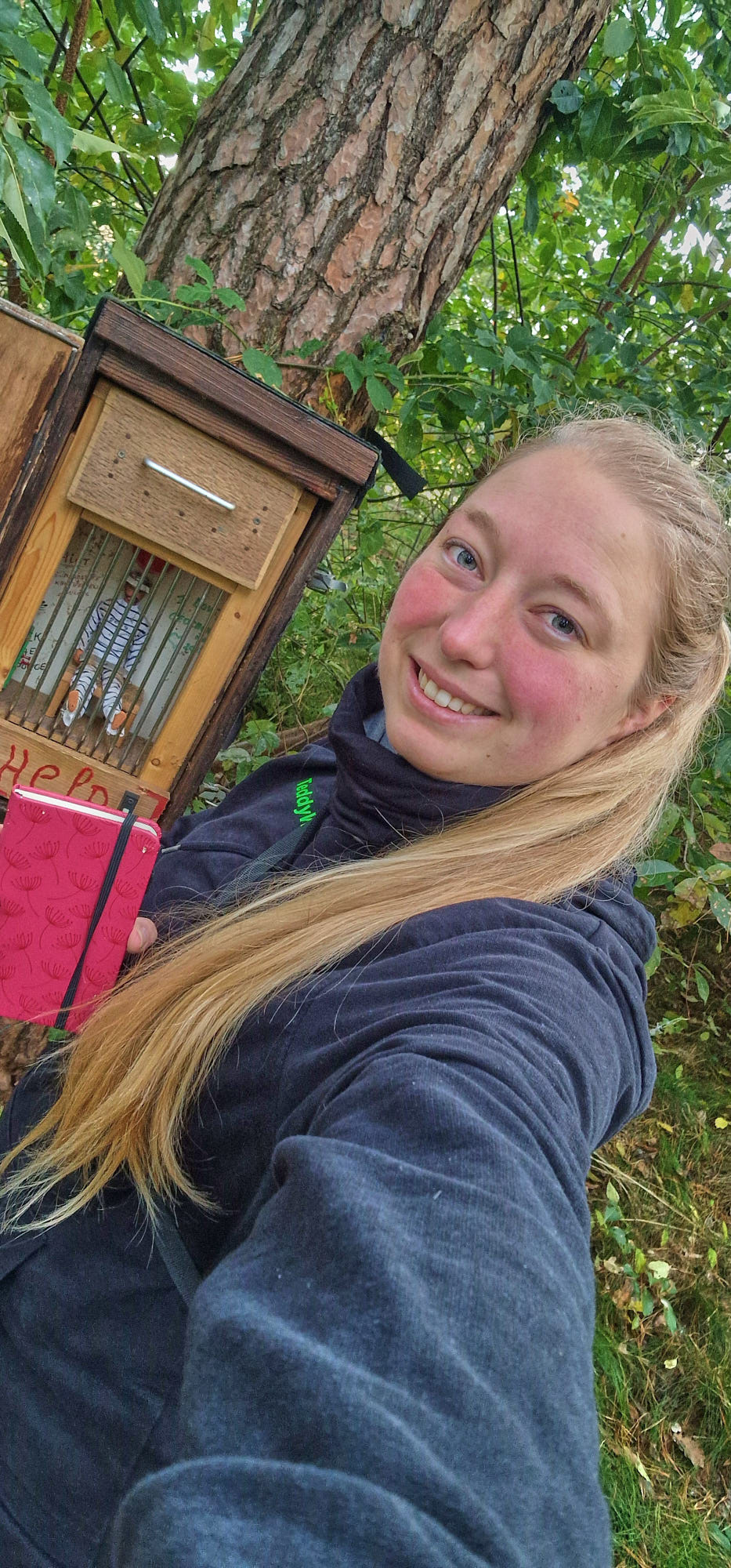 Am ersten Cache des Tages.