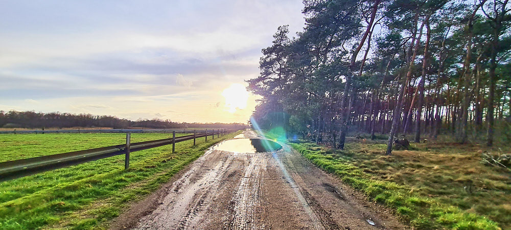 Der Weg um den Friedhof.