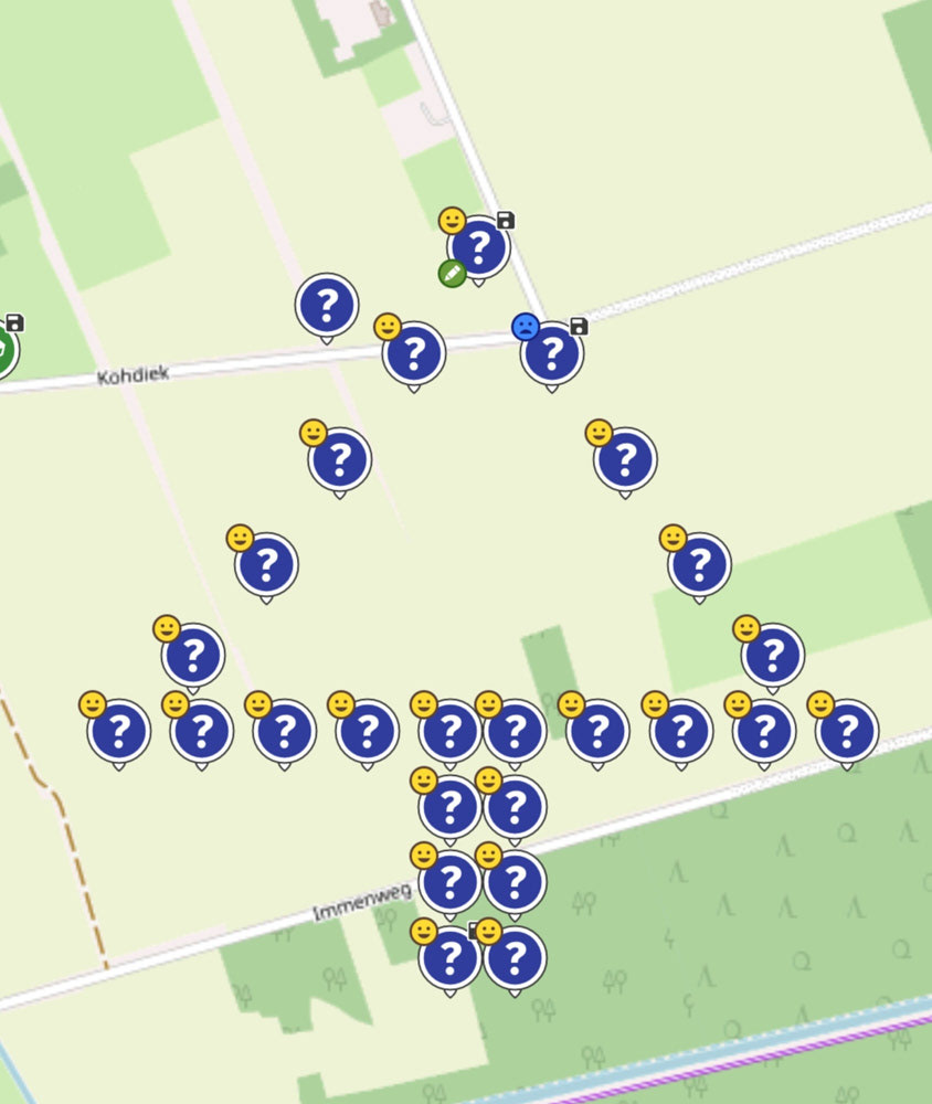 Die fertige Geo-Art-Angelrunde, leider mit einem DNF.