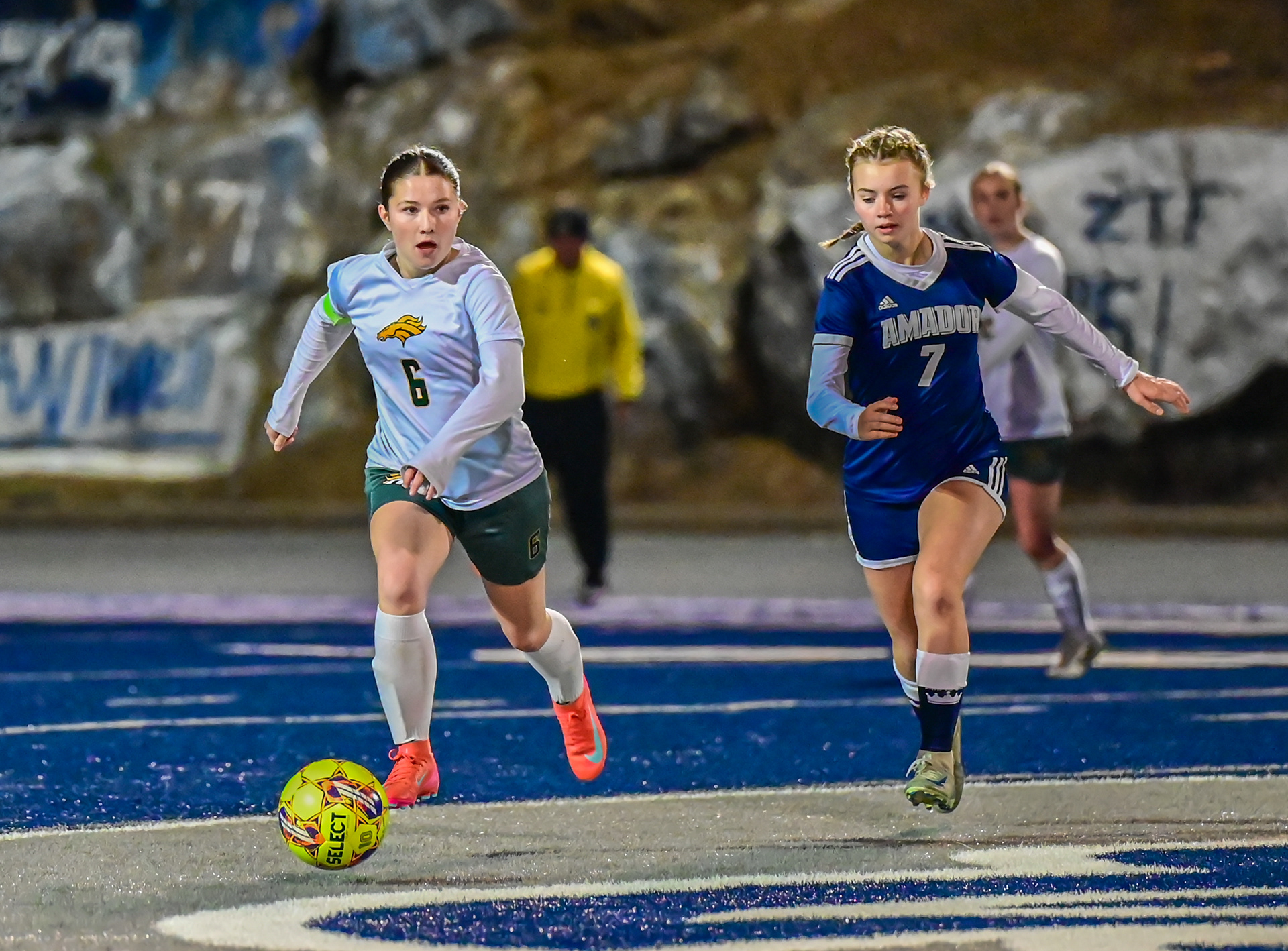 Rivalry girls soccer game between Argonaut and Amador High Schools. Photo by Duv Cardenas in Sutter Creek, CA.