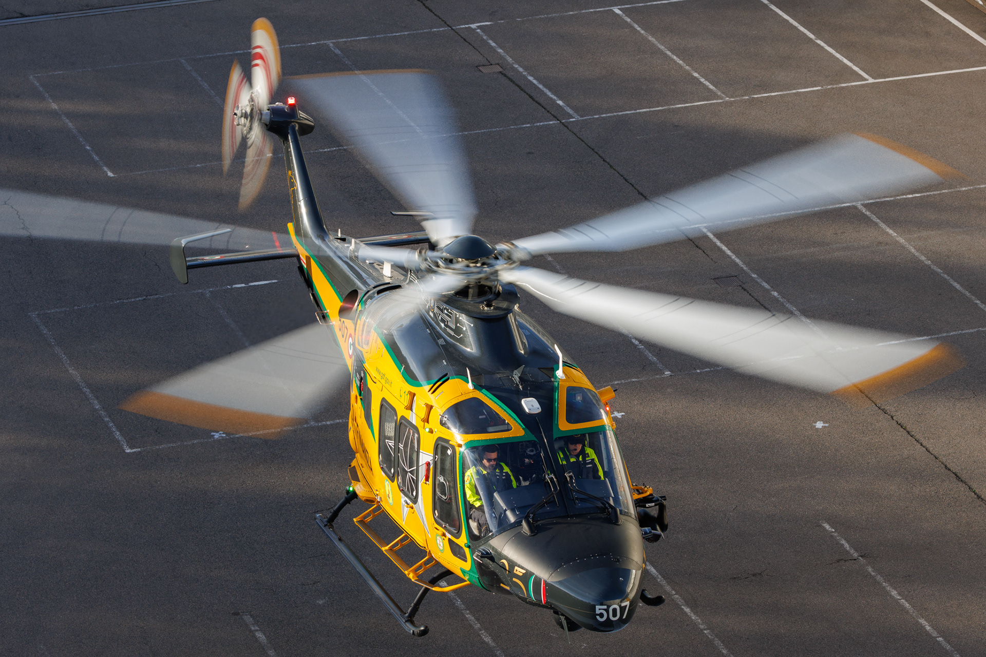 Deze speciaal beschilderde AW189 van de Guardia Finanza was deelnemer aan European Rotors 2024 in de Amsterdam RAI.