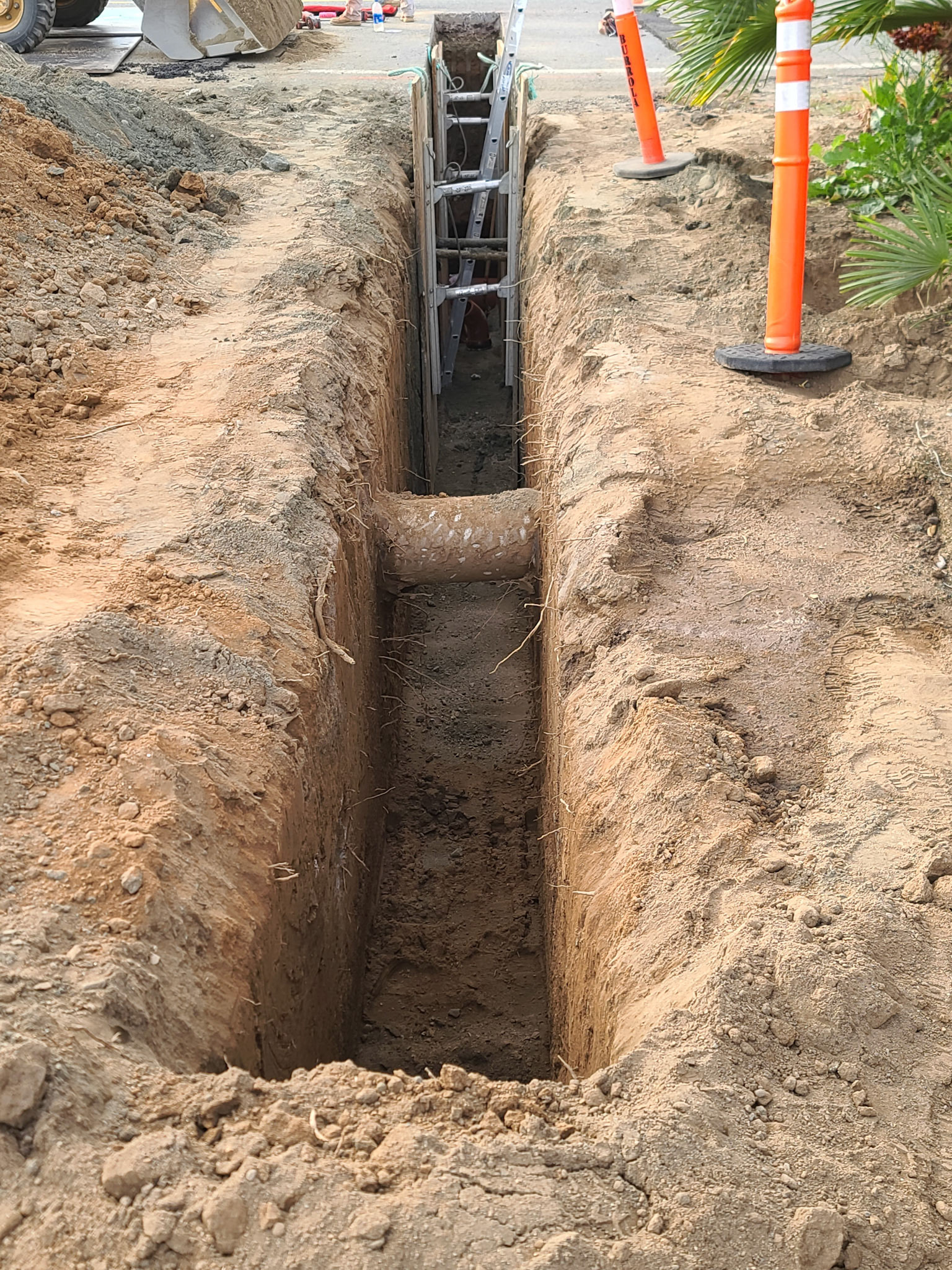 Trench for sewer line