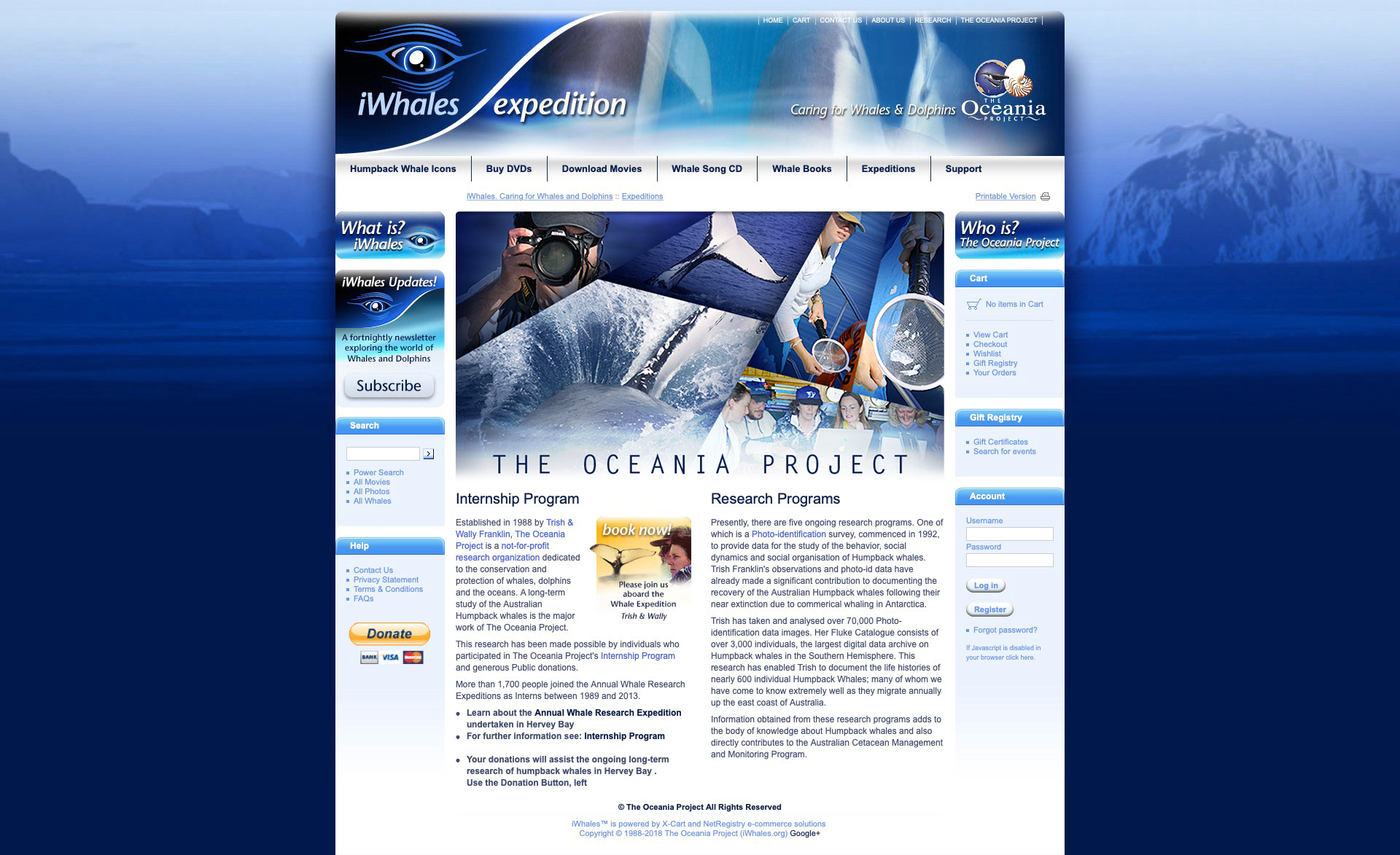 Expedition page with structured content and composite imagery.