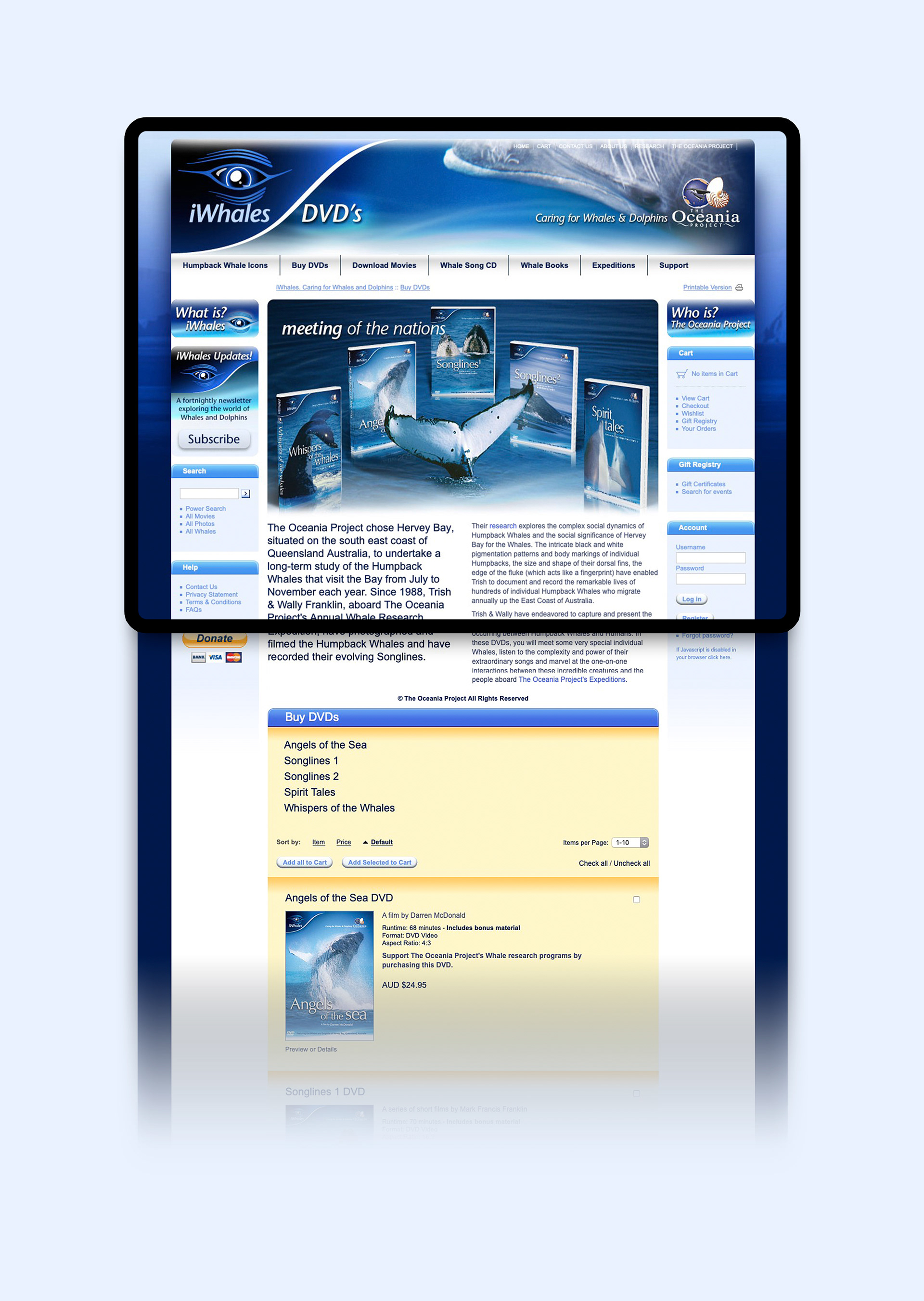 DVD catalogue showing multiple media products in structured layout.