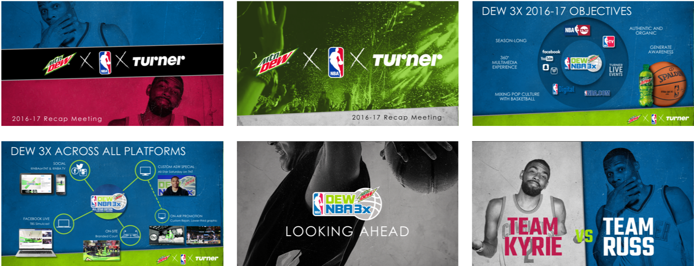 Mountain Dew: NBA, Turner recap partnership deck design and production