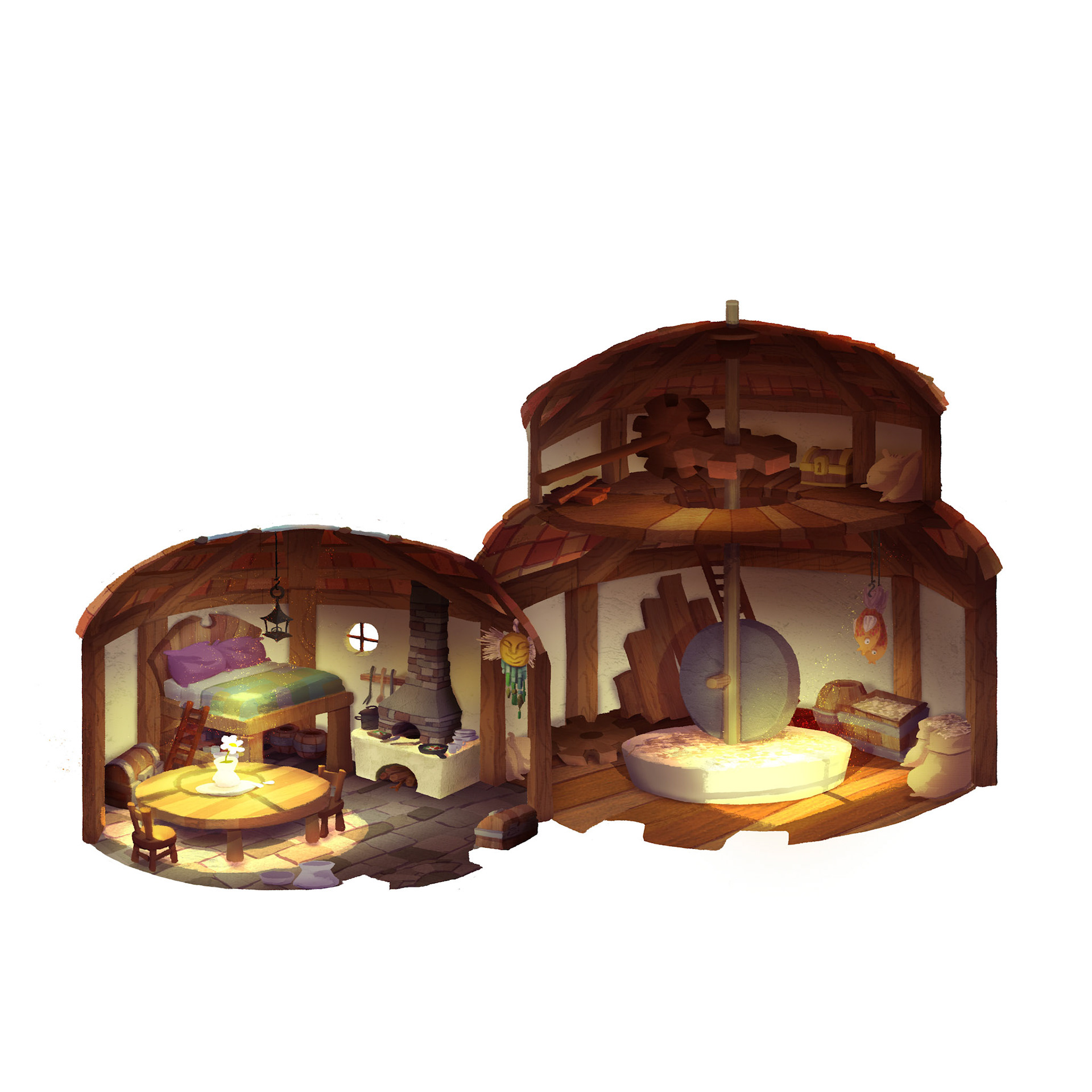 Concept art: Windmill house interior