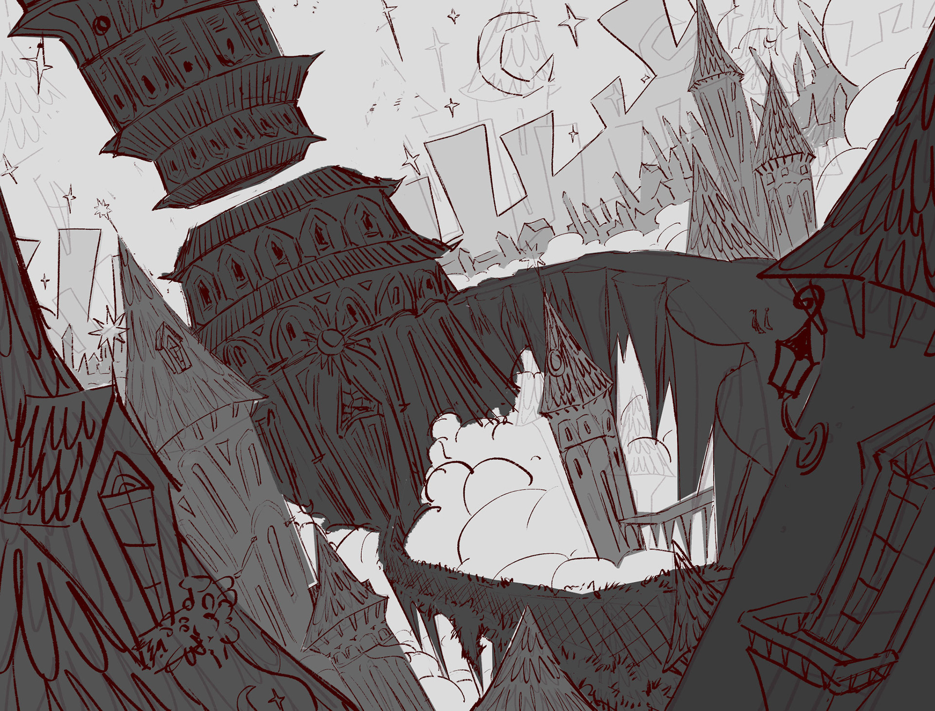 Beggar Prince: Royal Castle (exterior) - Sketch