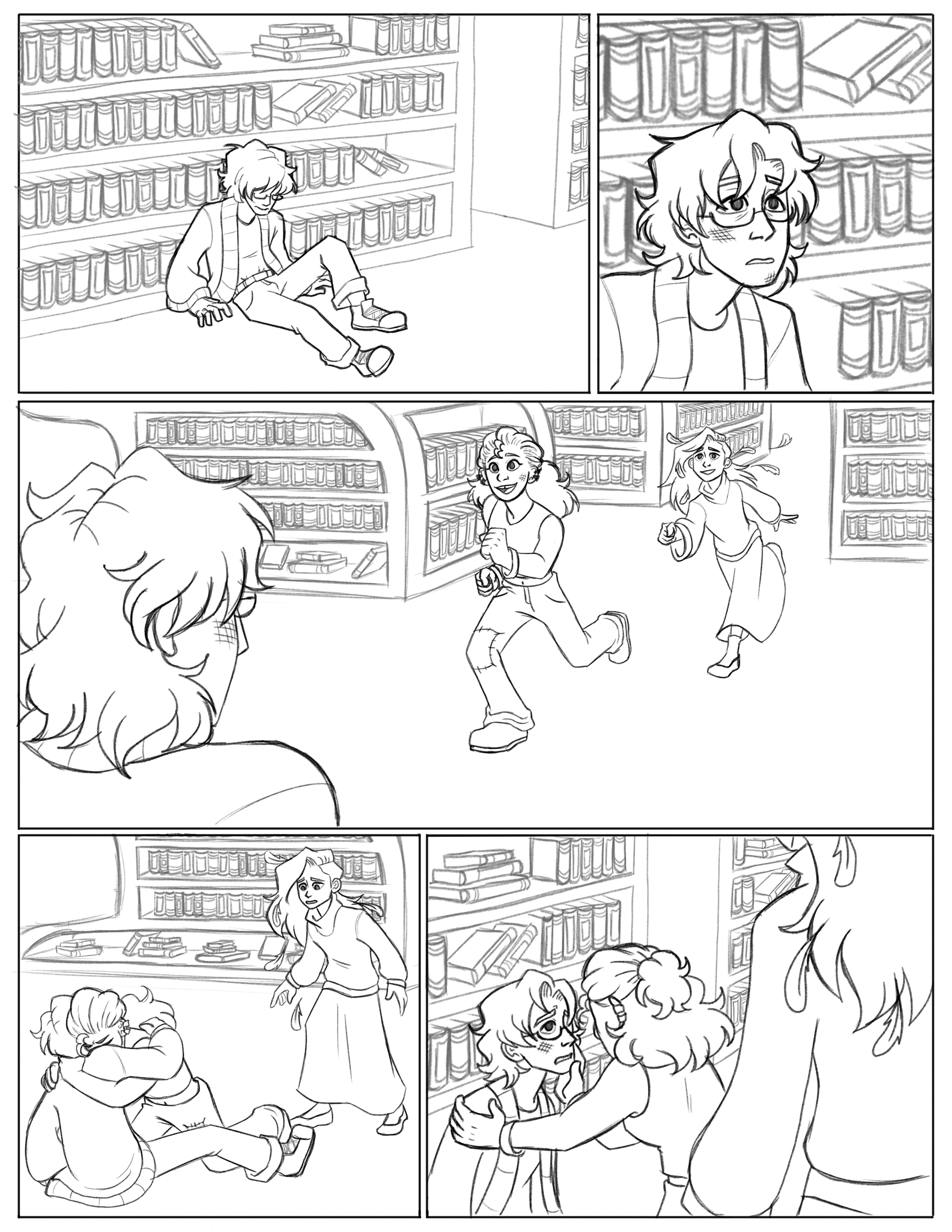 pg 1 (Wren and Milo find Benji at their lowest and the two of them ensure that they’re okay.)