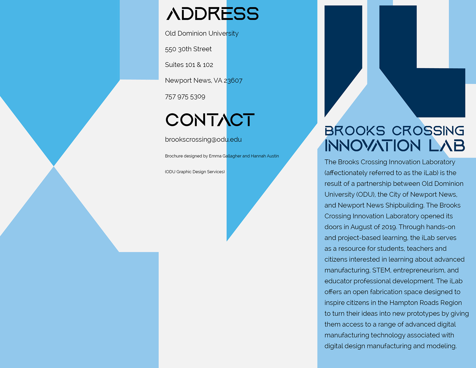 Brooks Crossing Innovation Lab Brochure (Outside Panels)