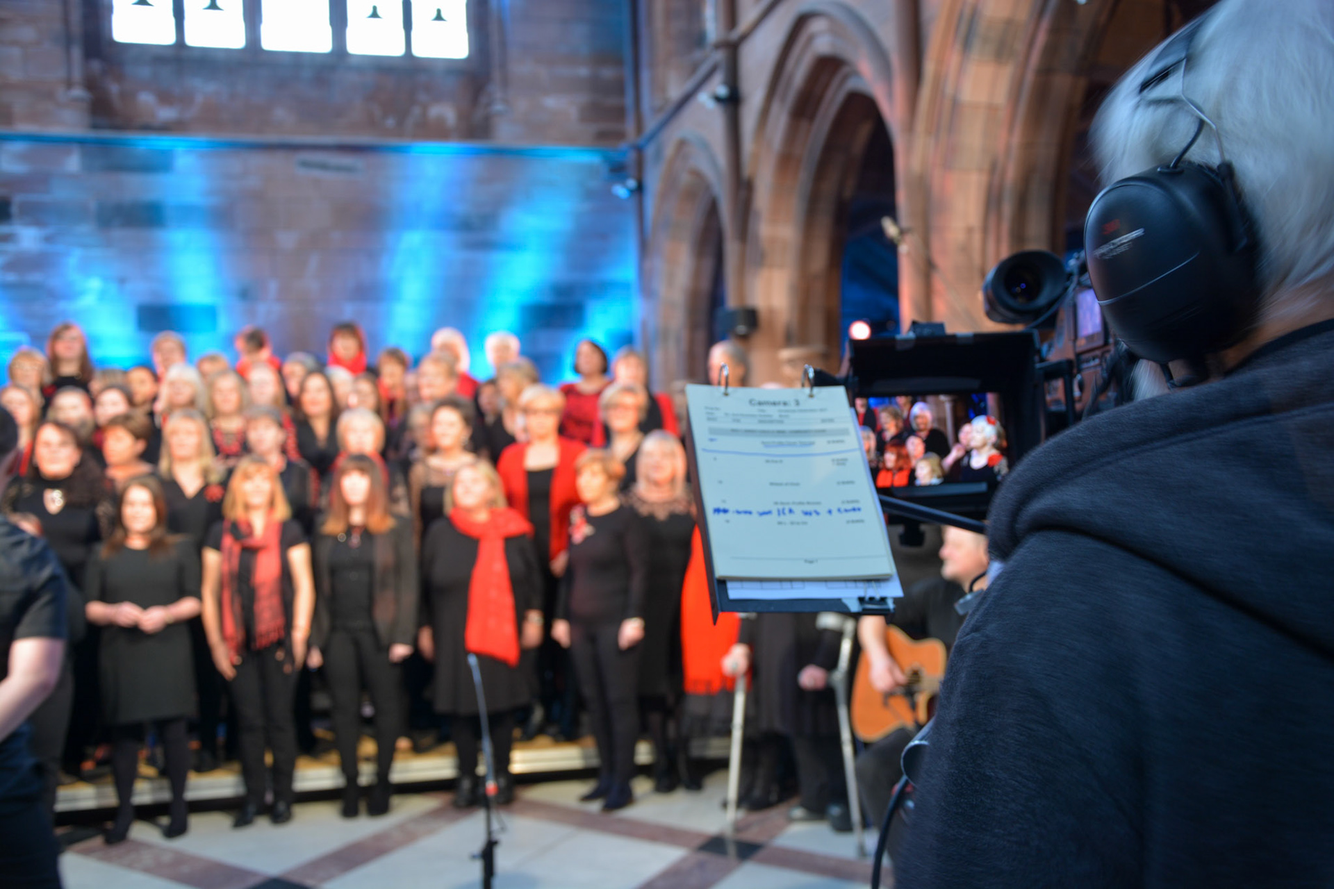 Filming BBC Watchnight Service 2017, Crichton Church
