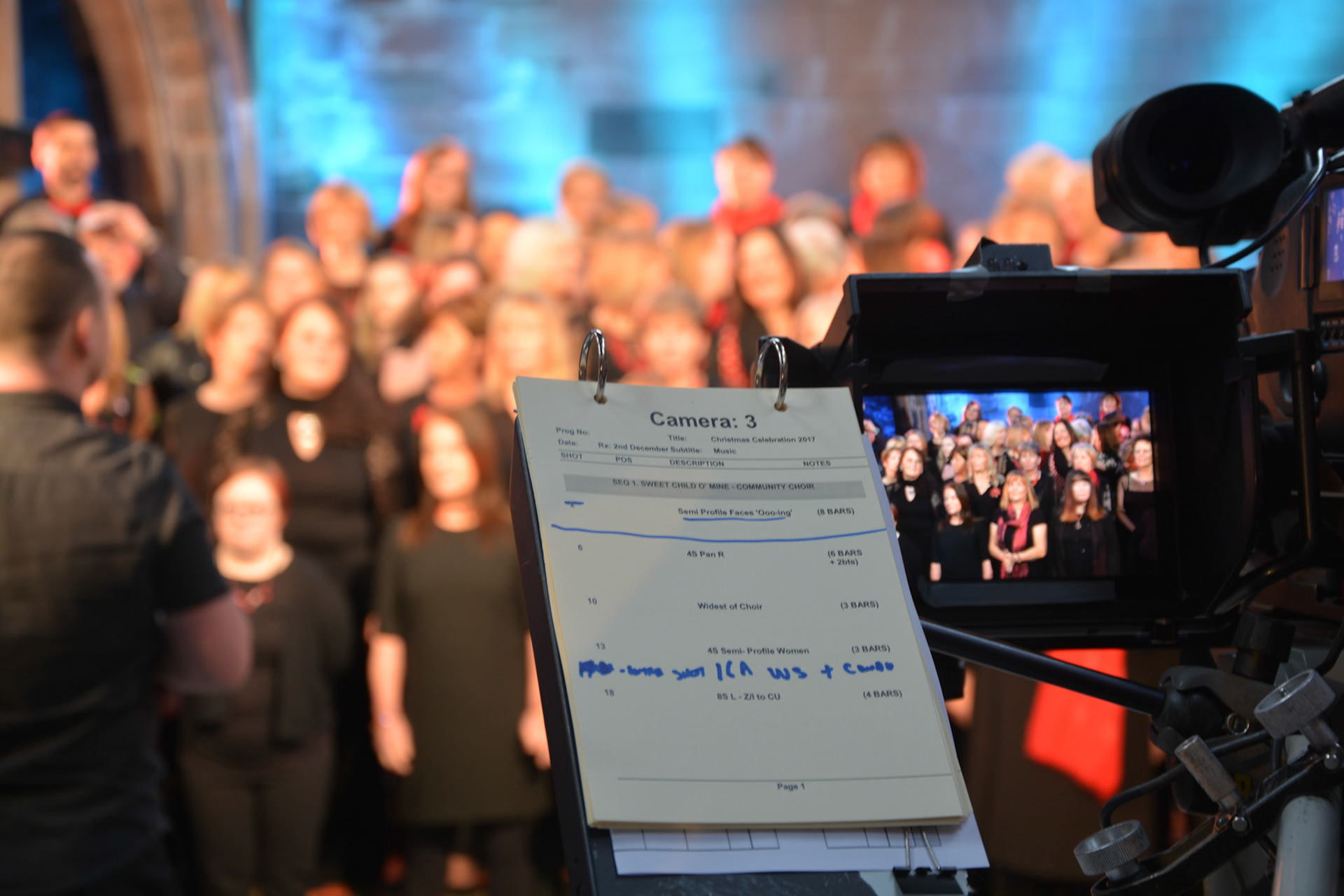 Filming BBC Watchnight Service 2017, Crichton Church