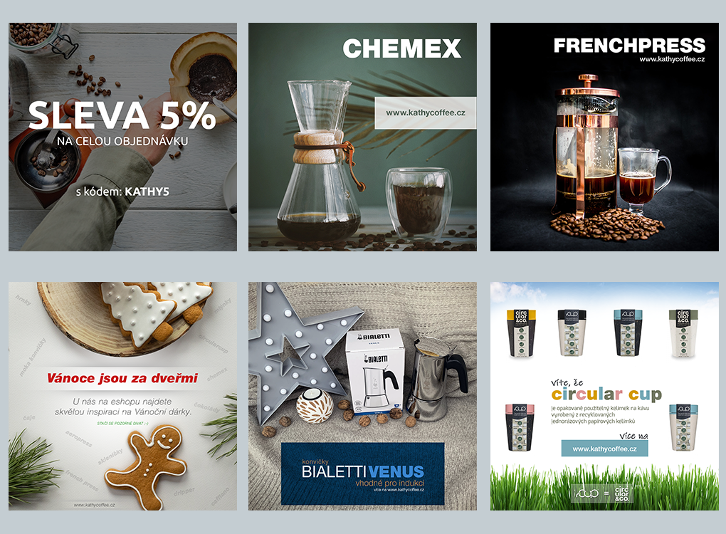 příspěvky na sociální sítě pro KATHY COFFEE