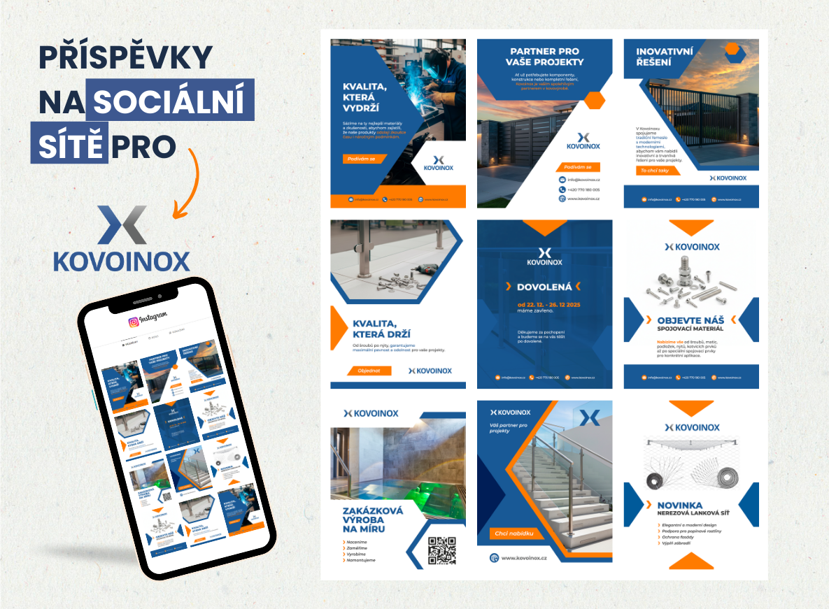 Příspěvky na sociální sítě pro KOVOINOX
