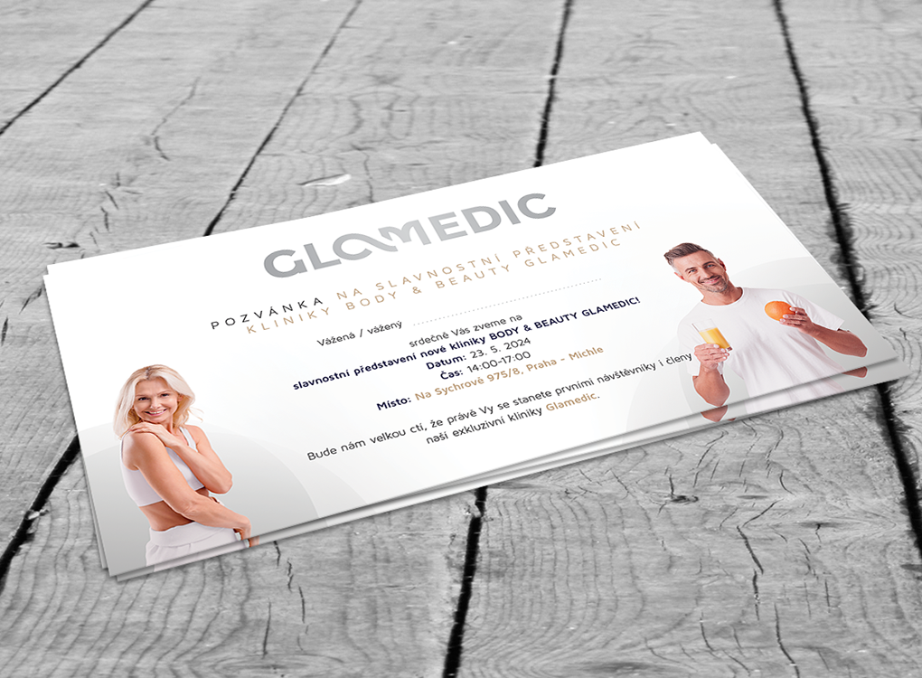 pozvánka na slavnostní představení kliniky GLAMEDIC