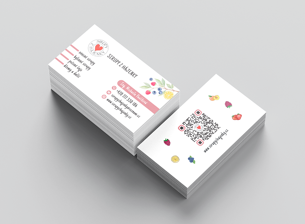 vizitky pro Sirupy z hájenky