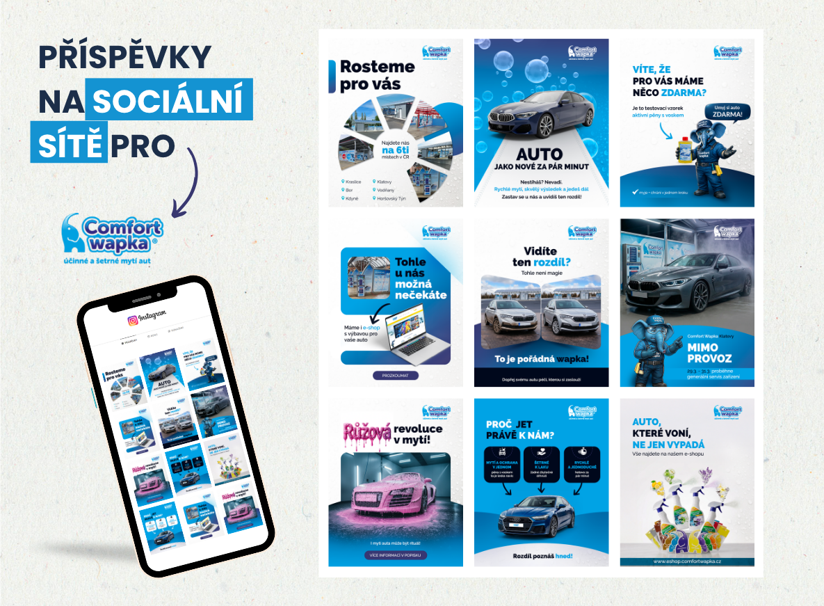 Návrh vzhledu sociálních sítí pro Comfort wapka