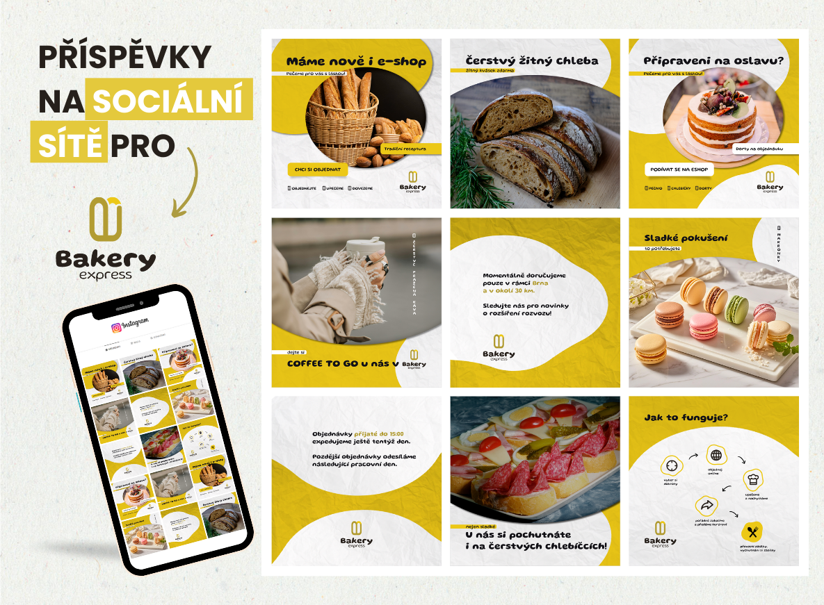 šablona na sociální sítě - bakery express