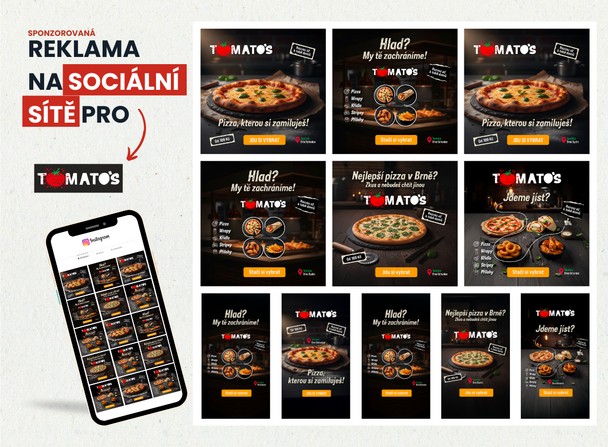 Sponzorovaná reklama na sociální sítě pro TOMATO'S