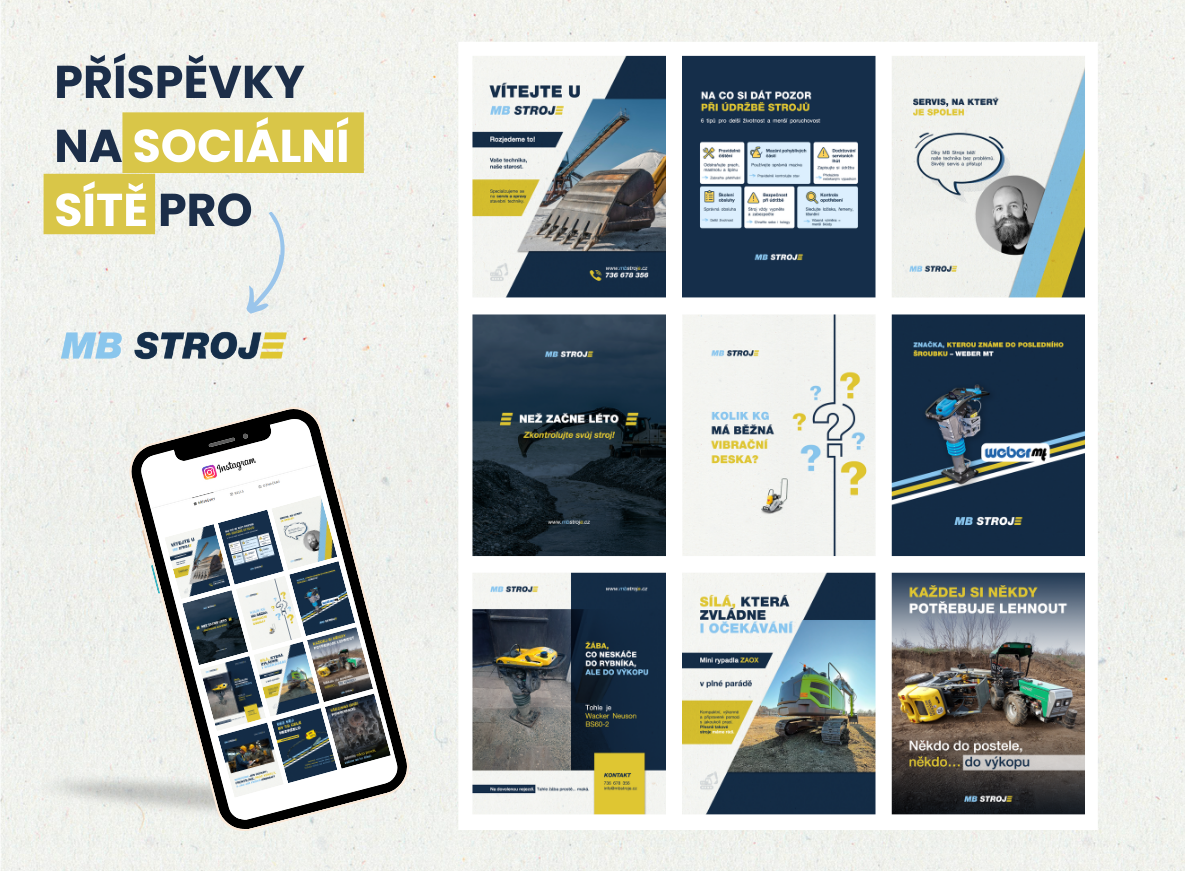 Příspěvky na sociální sítě pro MB STROJE - další sada