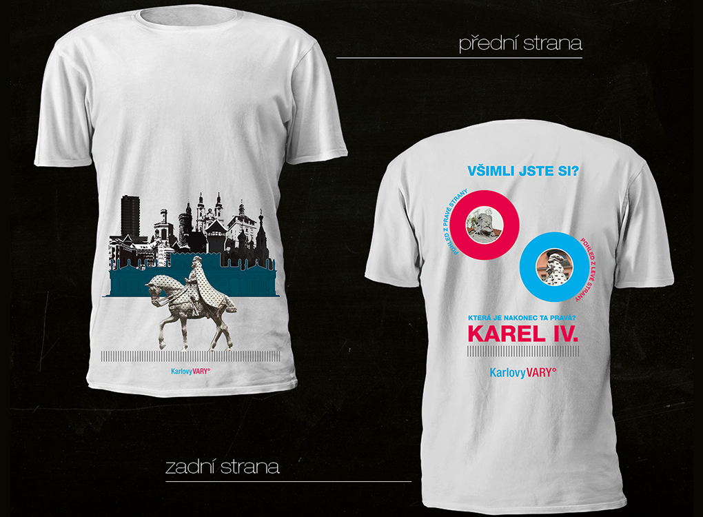 tvorba koláže se sochou Karla IV. pro Karlovy Vary