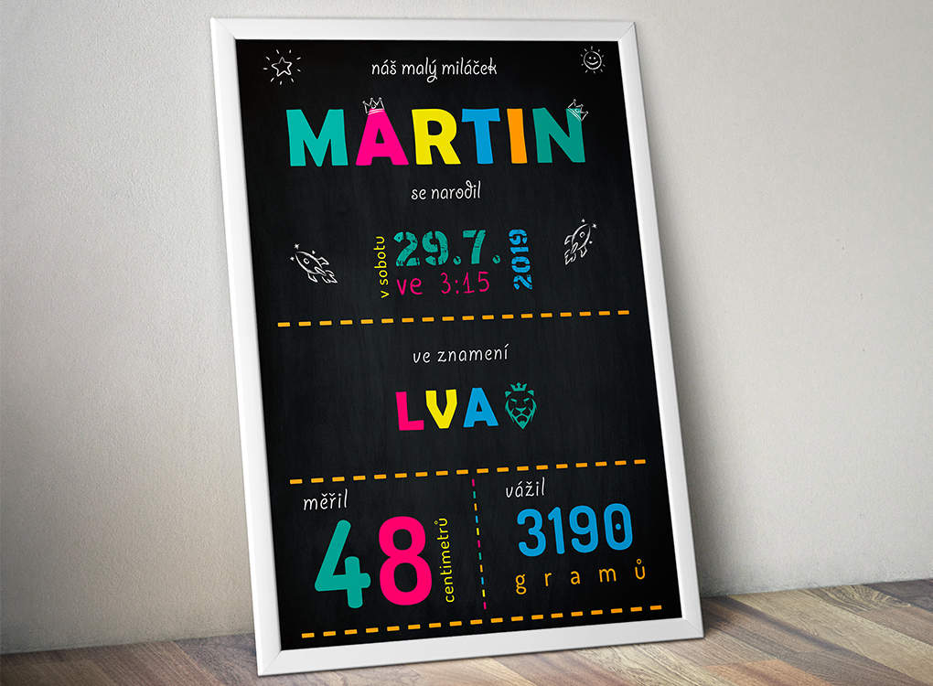 MIMI LIST - památka na narození miminka