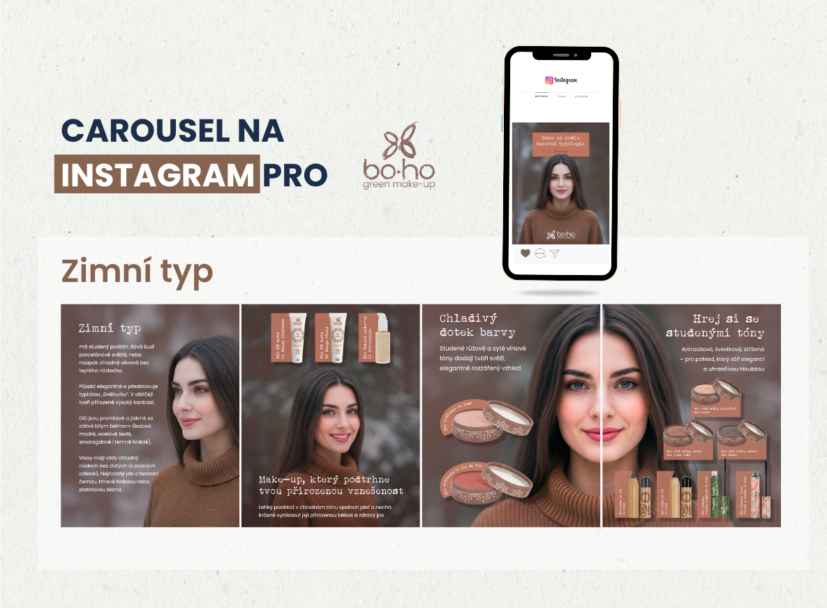 Carousel post na instagram pro Boho Cosmetics