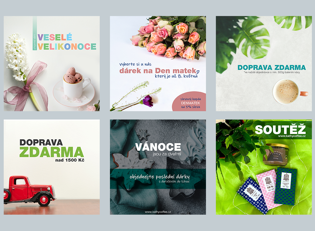 příspěvky na sociální sítě pro KATHY COFFEE