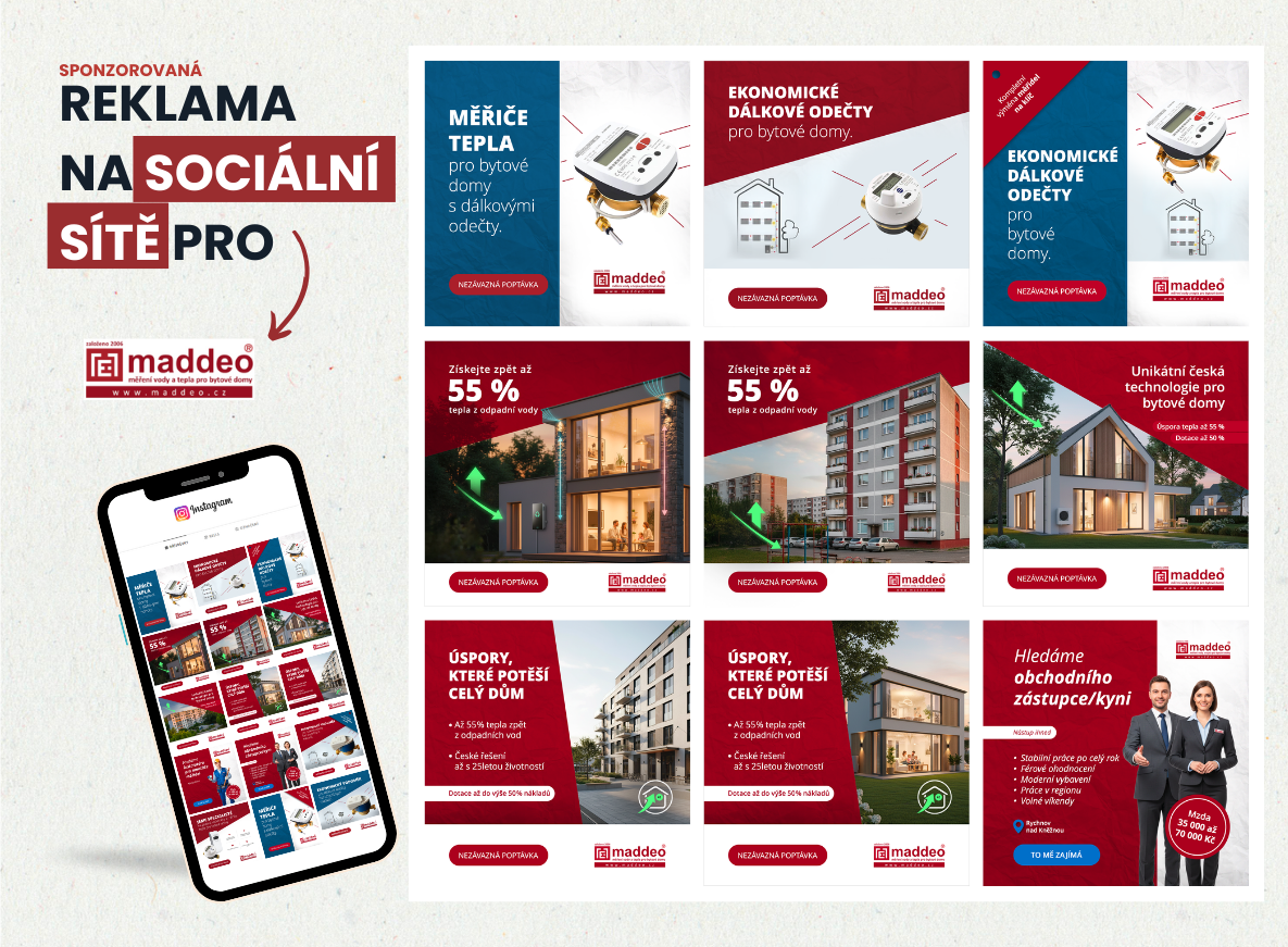 Sponzorovaná reklama na sociální sítě pro maddeo