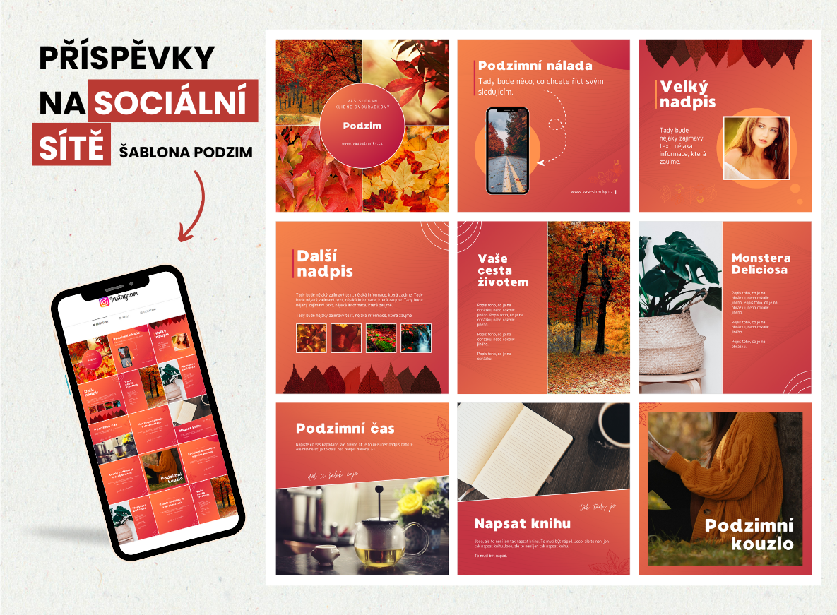 šablona na sociální sítě - podzim