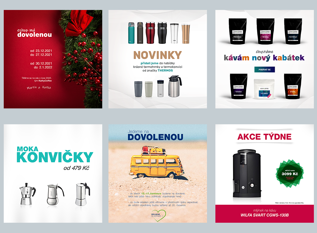 příspěvky na sociální sítě pro KATHY COFFEE