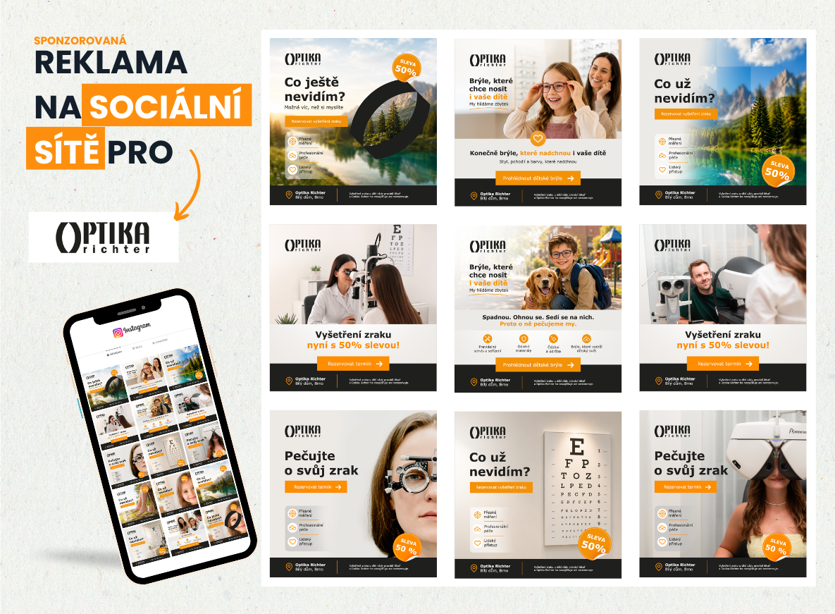 Sponzorovaná reklama na sociální sítě pro optiku RICHTER