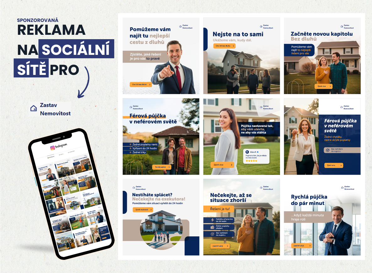 Sponzorovaná reklama na sociální sítě pro Zastav nemovitost