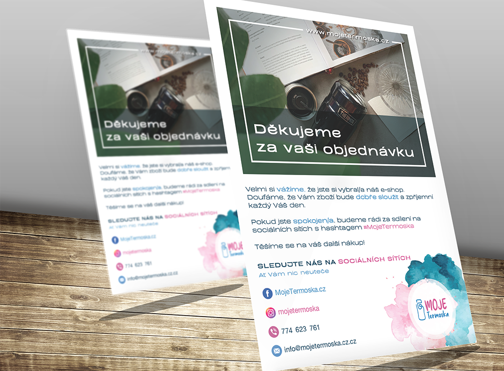 leták do balíčků pro MojeTermoska.cz