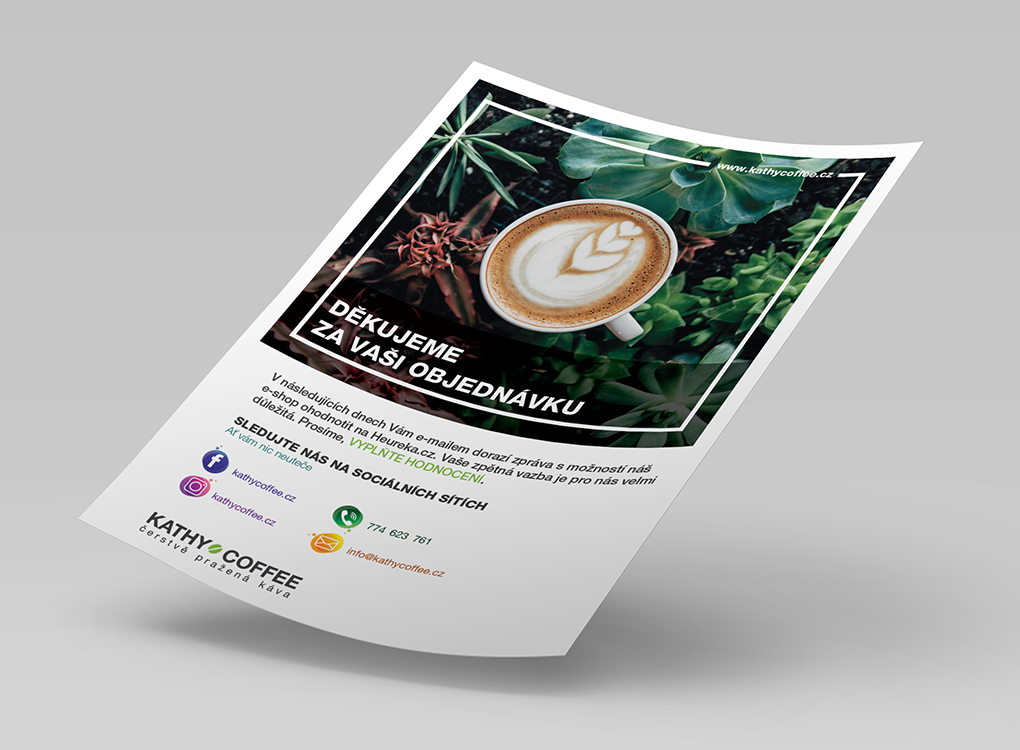 leták do balíčků pro KATHY COFFEE