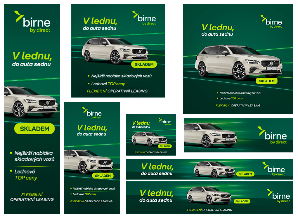 PPC bannery v různých rozměrech pro Birne
