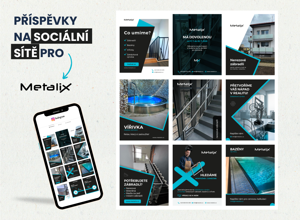 Příspěvky na sociální sítě pro Metalix