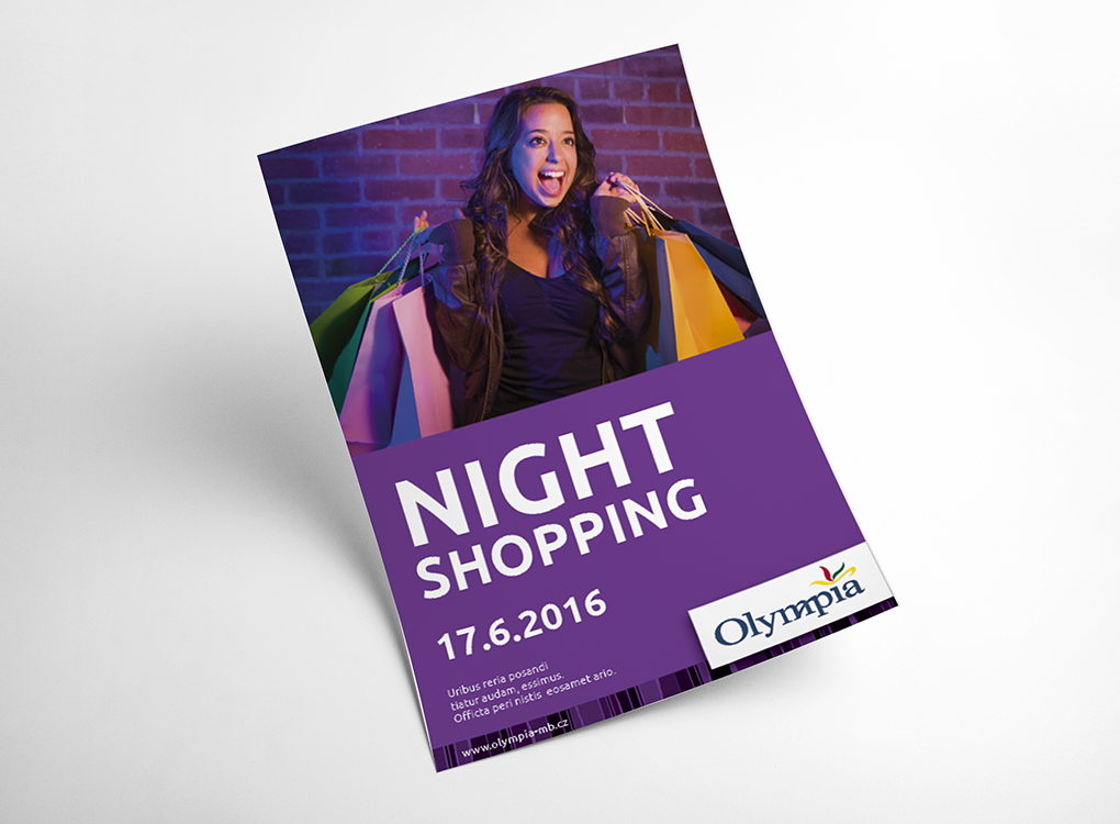 Letáček na night shopping pro Olympii