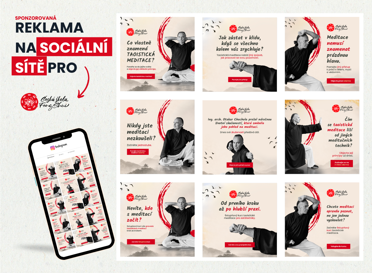 Sponzorovaná reklama na sociální sítě pro Českou školu Feng Shui