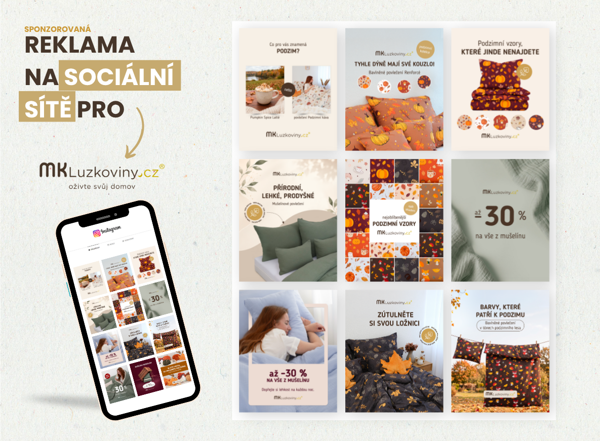 ukázka sponzorované reklamy na sociální sítě pro MK Lůžkoviny