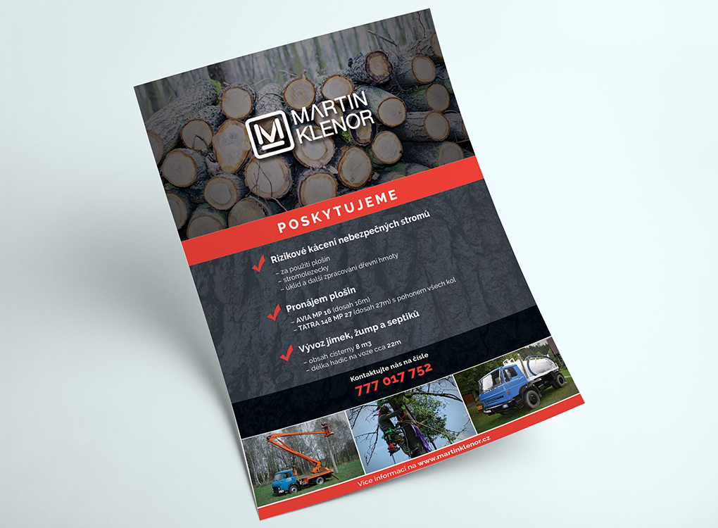letáček pro Martin Klenor plošiny