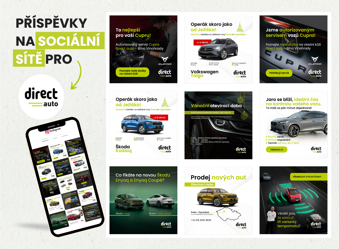 posty, stories  a sponzorovaná reklama pro facebook a instagram