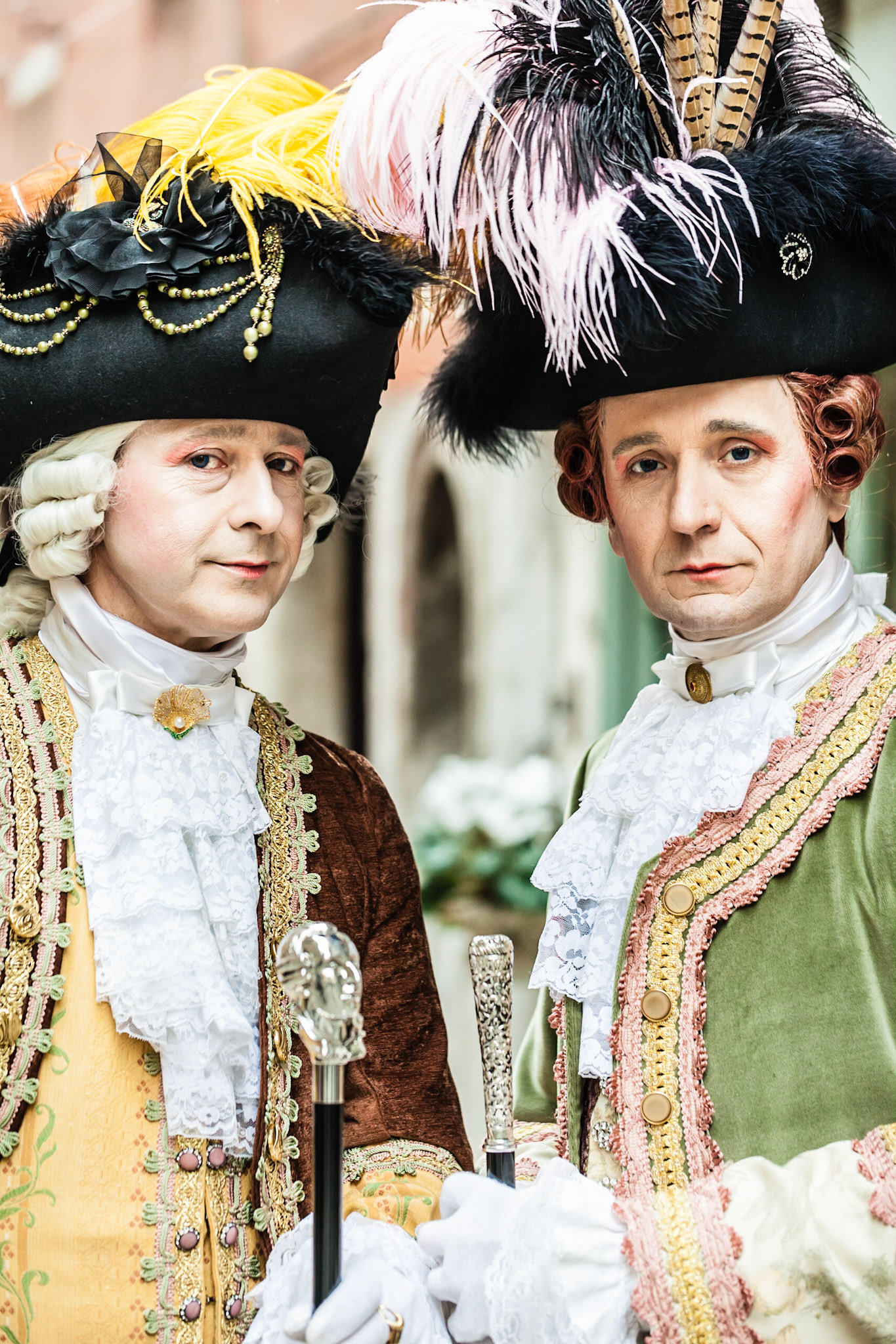 portrait of two medieval aristocratic noblemans in Venice